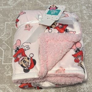 Disney Minnie Mouse Pink and White Blanket